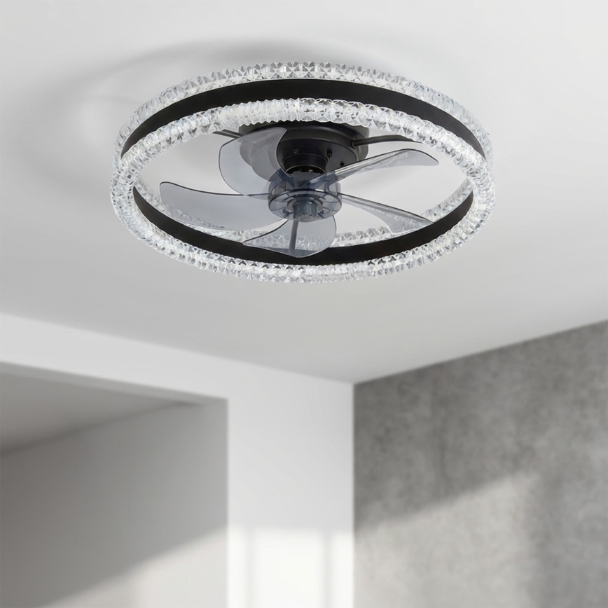 Brilagi - Dimbar LED-takfläkt LED/62W/230V 3000–6500K Ø 50 cm svart + fjärrkontroll