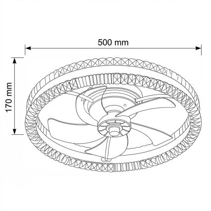 Brilagi - Dimbar LED-takfläkt LED/62W/230V 3000–6500K Ø 50 cm svart + fjärrkontroll