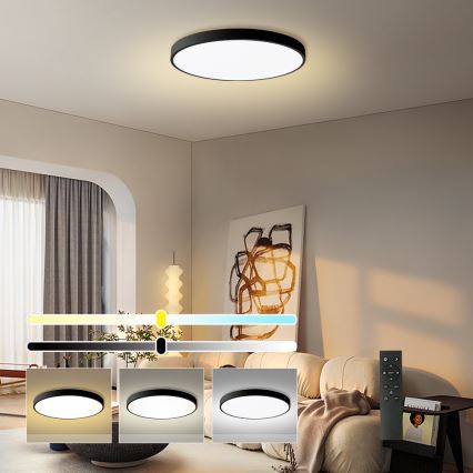 Brilagi - LED-dimbar taklampa POOL SMART LED/180W/230V 3000-6000K Ø 120 cm Wi-Fi Tuya svart + fjärrkontroll