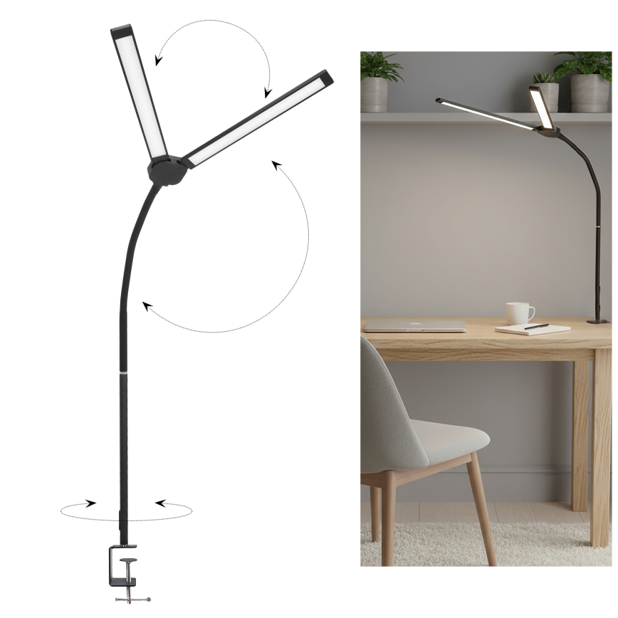 BRILAGI - Dimbart skrivbordslampa USB VARIO LED/14W/5V 3000-6000K svart