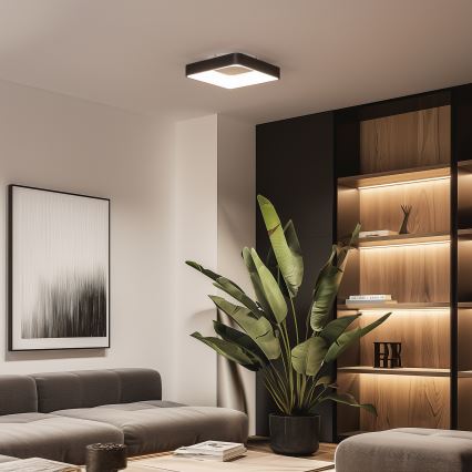 Brilagi - LED Dimmbar takarmatur FALCON II LED/80W/230V 3000-6500K 40x40 cm svart + fjärrkontroll