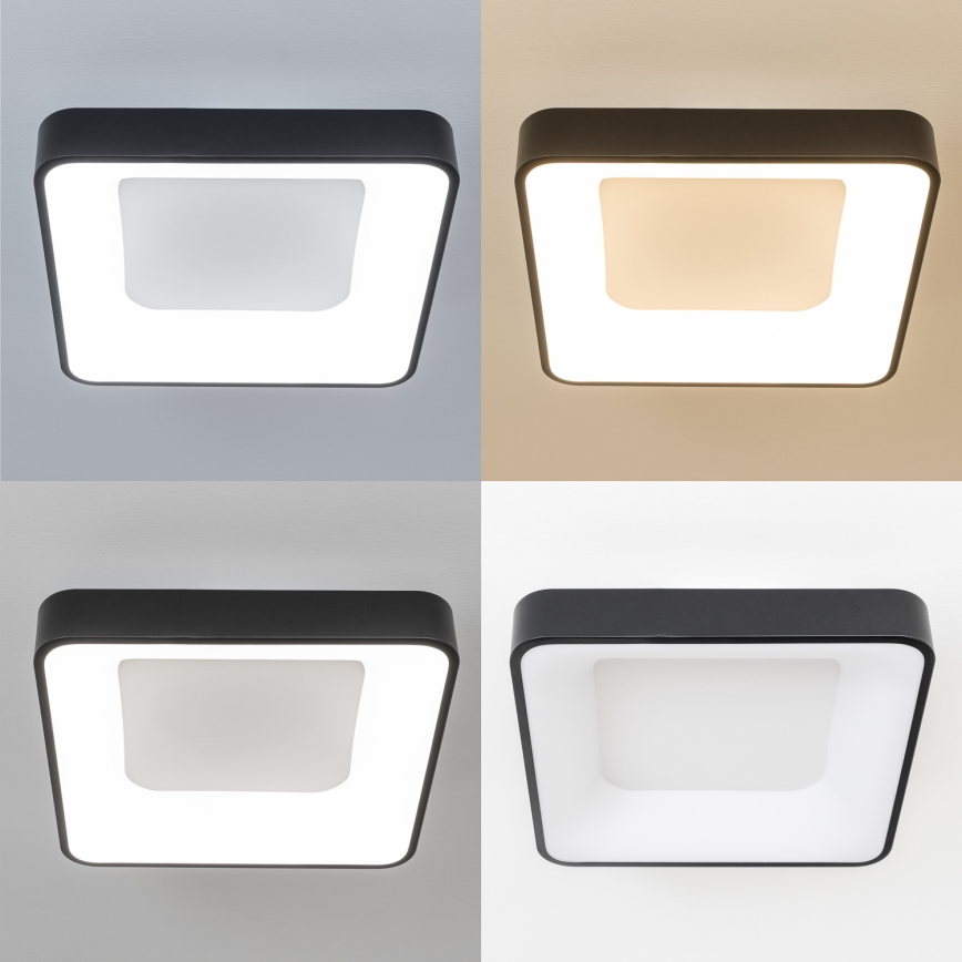 Brilagi - LED Dimmbar takarmatur FALCON II LED/80W/230V 3000-6500K 40x40 cm svart + fjärrkontroll