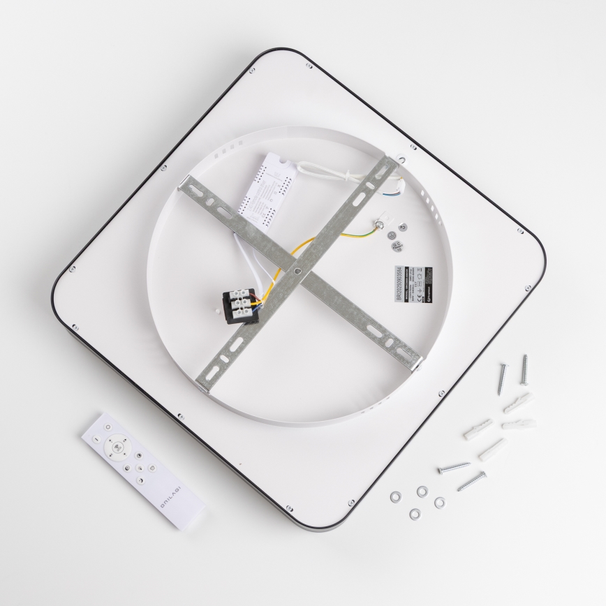 Brilagi - LED Dimmbar takarmatur FALCON II LED/80W/230V 3000-6500K 40x40 cm svart + fjärrkontroll