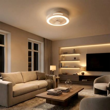 Brilagi - LED dimbar taklampa med fläkt LED/38W/230V 3000-6500K Ø 46 cm vit + fjärrkontroll
