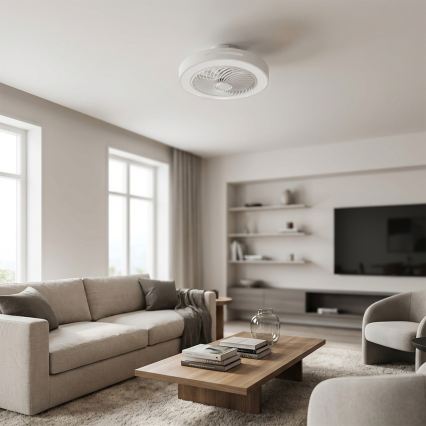 Brilagi - LED dimbar taklampa med fläkt LED/38W/230V 3000-6500K Ø 46 cm vit + fjärrkontroll