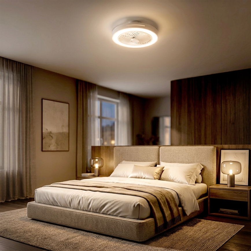 Brilagi - LED dimbar taklampa med fläkt LED/38W/230V 3000-6500K Ø 46 cm vit + fjärrkontroll