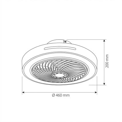 Brilagi - LED dimbar taklampa med fläkt LED/38W/230V 3000-6500K Ø 46 cm vit + fjärrkontroll
