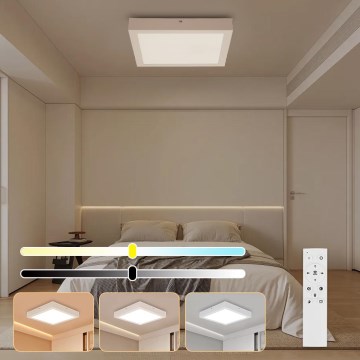 Brilagi - Dimmable Bathroom Ceiling Light FRAME SMART LED/24W/230V 30x30 cm 3000-6000K IP44 Vit + Fjärrkontroll