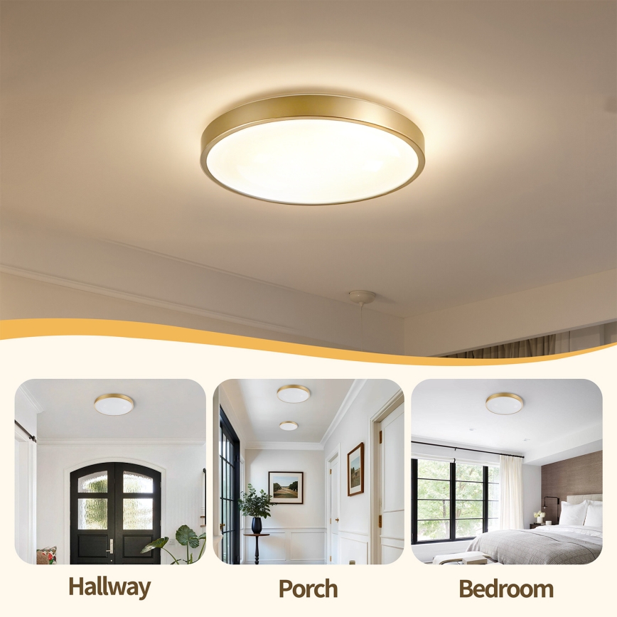 Brilagi - Dimbart LED-takarmatur GLASS POOL DOUBLE LED/48W/230V 3000-6000K 40 cm guld + fjärrkontroll