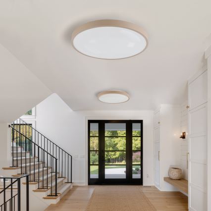 Brilagi - Dimbar LED-taklampa GLASS POOL DOUBLE LED/80W/230V 3000-6000K 60 cm beige + fjärrkontroll