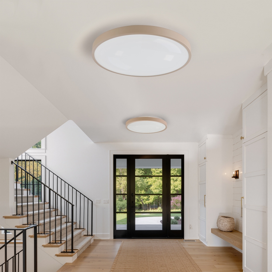 Brilagi - Dimbar LED-taklampa GLASS POOL DOUBLE LED/80W/230V 3000-6000K 60 cm beige + fjärrkontroll