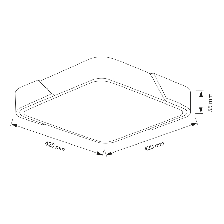 Brilagi - Dimbart LED-takarmatur PILANA LED/48W/230V 3000-6500K ek/vit 42x42 cm + fjärrkontroll