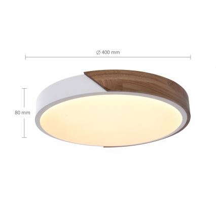 Brilagi - dimbart LED-takarmatur PILANA LED/48W/230V ek/vit Ø 40 cm + fjärrkontroll