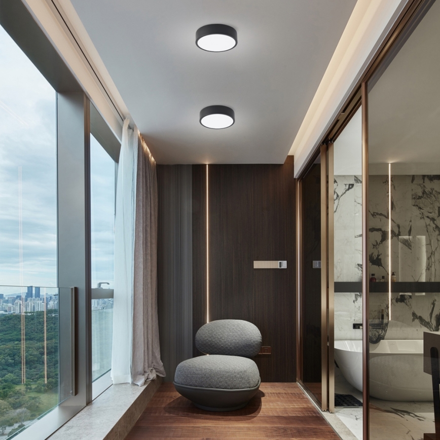 Brilagi - Dimbart LED-takarmatur POOL LED/18W/230V 3000-6000K 20 cm svart + fjärrkontroll