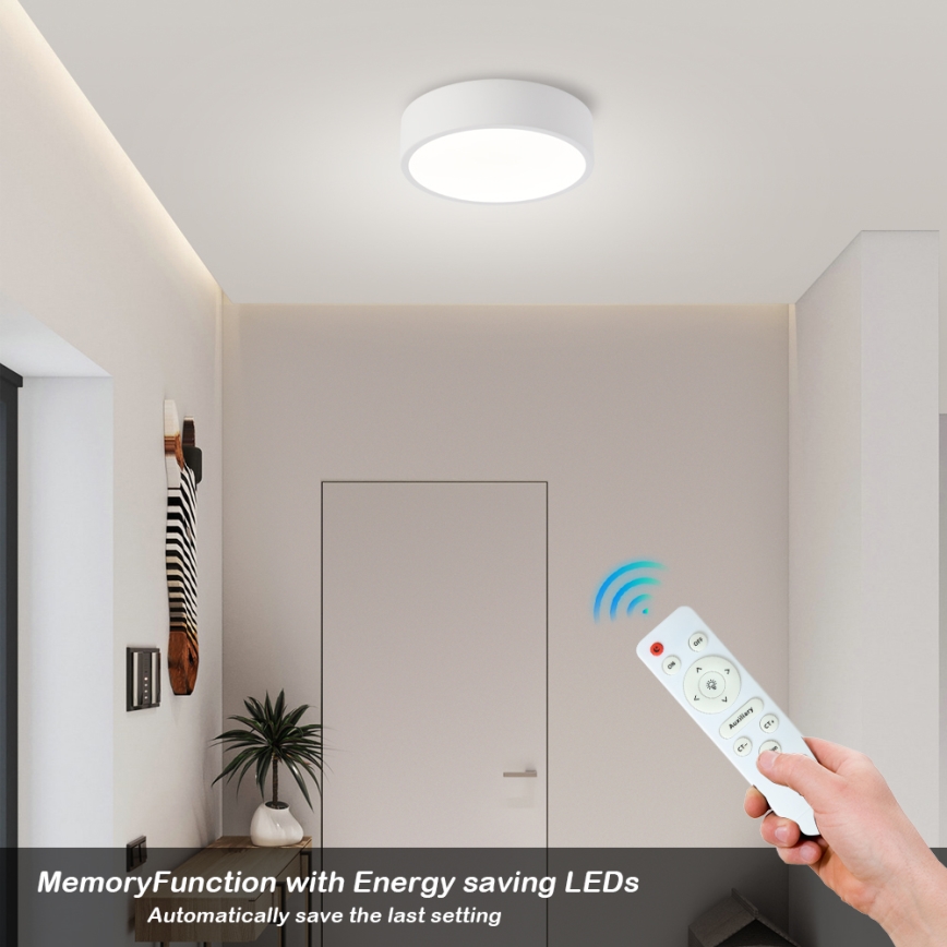 Brilagi - Dimbar LED-taklampa POOL LED/18W/230V 3000-6000K 20 cm vit + fjärrkontroll