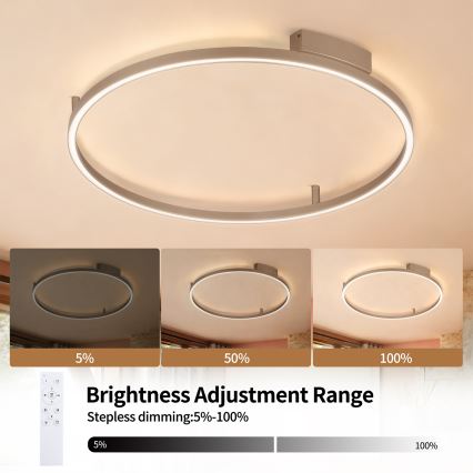 Brilagi - LED-dimbar taklampa PORTOFINO LED/60W/230V 3000-6000K Ø 80 cm beige + fjärrkontroll
