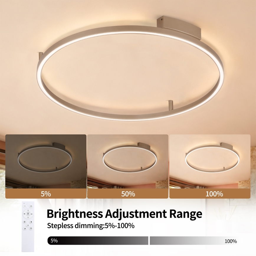 Brilagi - LED-dimbar taklampa PORTOFINO LED/60W/230V 3000-6000K Ø 80 cm beige + fjärrkontroll