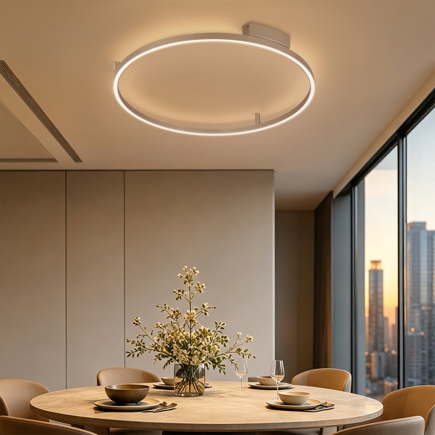 Brilagi - LED-dimbar taklampa PORTOFINO LED/60W/230V 3000-6000K Ø 80 cm beige + fjärrkontroll