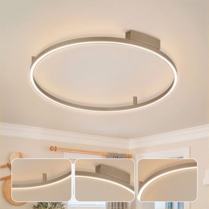 Brilagi - LED-dimbar taklampa PORTOFINO LED/60W/230V 3000-6000K Ø 80 cm beige + fjärrkontroll