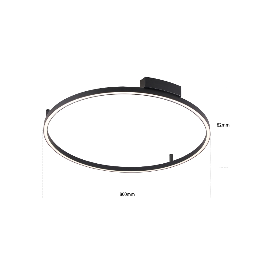 Brilagi - LED dimbar taklampa PORTOFINO LED/60W/230V 3000-6000K Ø 80 cm svart + fjärrkontroll