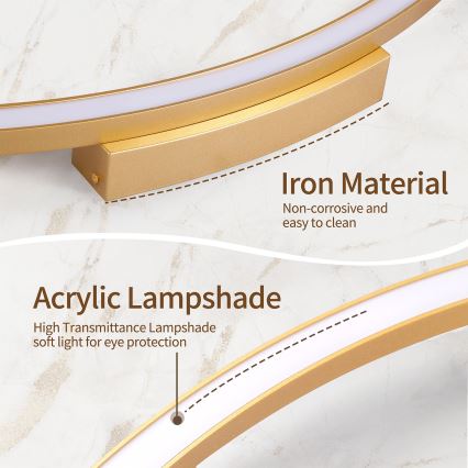 Brilagi - Dimbar LED-taklampa PORTOFINO LED/85W/230V 3000-6000K Ø 120 cm guld + fjärrkontroll