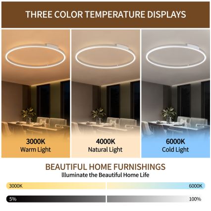 Brilagi - Dimmbar LED-taklampa PORTOFINO LED/85W/230V 3000-6000K Ø 120 cm silver + fjärrkontroll