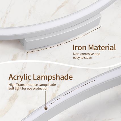 Brilagi - Dimmbar LED-taklampa PORTOFINO LED/85W/230V 3000-6000K Ø 120 cm silver + fjärrkontroll