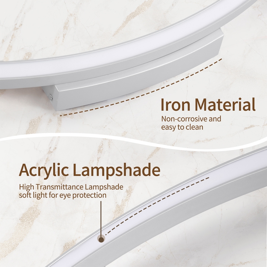 Brilagi - Dimmbar LED-taklampa PORTOFINO LED/85W/230V 3000-6000K Ø 120 cm silver + fjärrkontroll