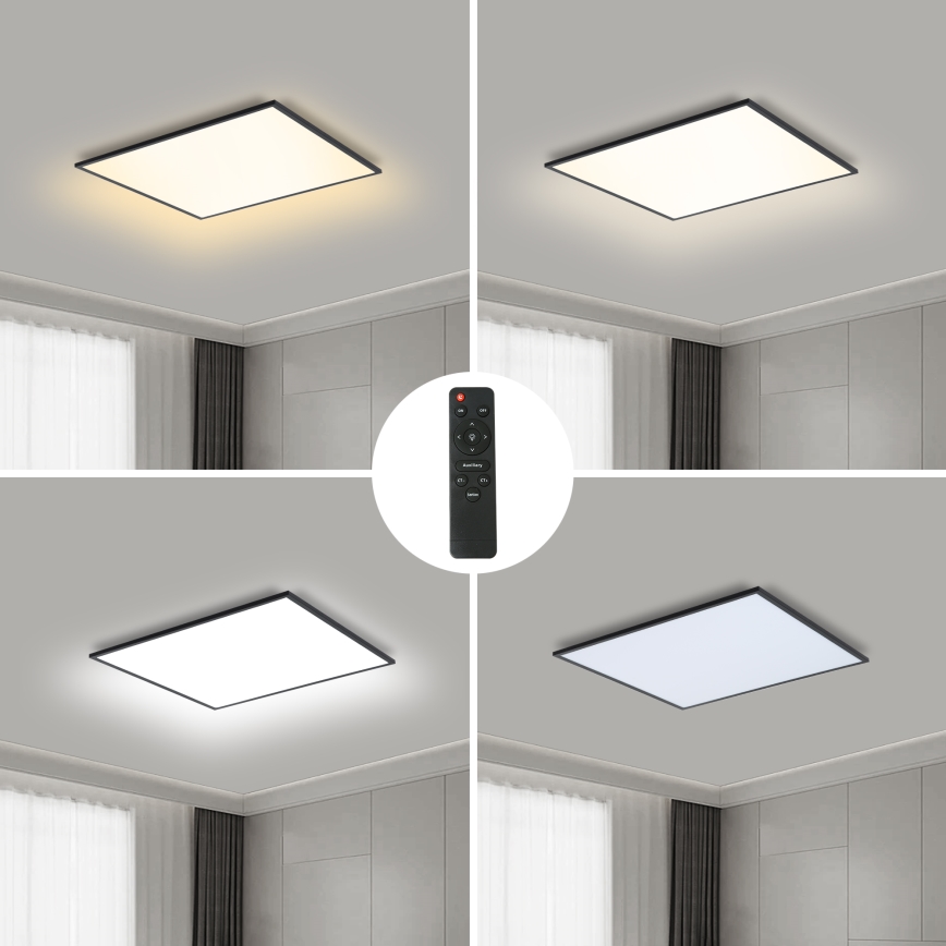 Brilagi - Dimbar LED-takarmatur SLIMFRAME LED/36W/230V 45x45 cm 3000-6000K svart + fjärrkontroll