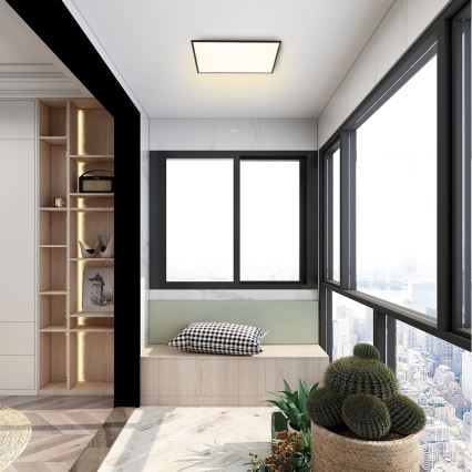 Brilagi - Dimbar LED-takarmatur SLIMFRAME LED/36W/230V 45x45 cm 3000-6000K svart + fjärrkontroll