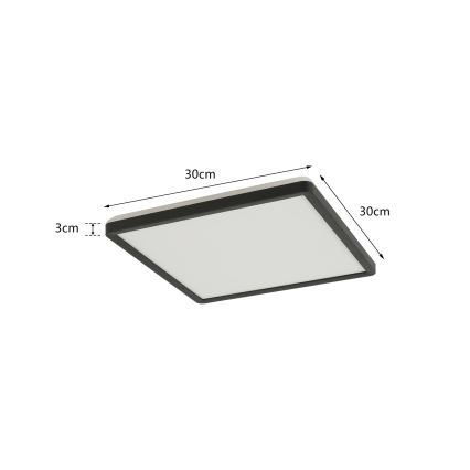 Brilagi - LED Dimbar taklampa ULTRA SLIM LED/18W/230V 2700-6500K 30x30 cm svart + fjärrkontroll
