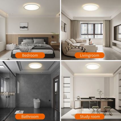 Brilagi - Dimmbar ultratunn takarmatur LED/18W/230V 2700-6500K Ø 30 cm vit + fjärrkontroll