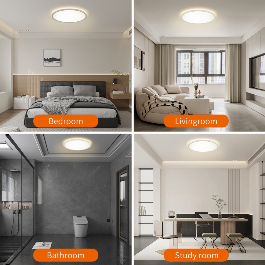 Brilagi - Dimmbar ultratunn takarmatur LED/18W/230V 2700-6500K Ø 30 cm vit + fjärrkontroll