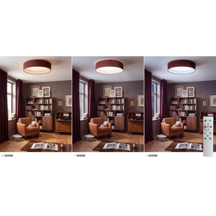 BRILAGI - dimbar LED-taklampa VELVET SMART VARI LED/36W/230V 3000-6500K Ø 55 cm vinröd + fjärrkontroll