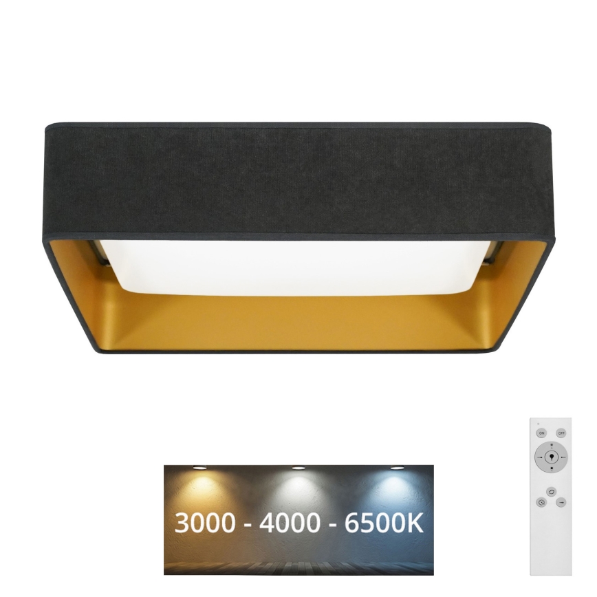 Brilagi - Dimmbar LED-taklampa VELVET SQUARE LED/24W/230V 43x43 cm 3000/4000/6500K + fjärrkontroll, grå
