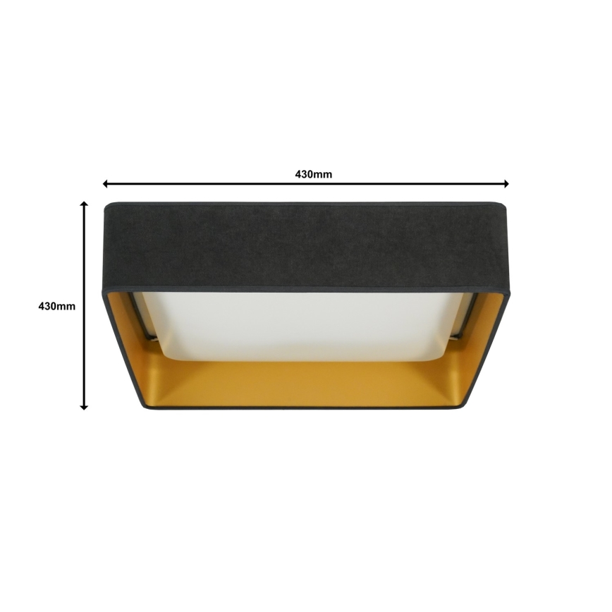 Brilagi - Dimmbar LED-taklampa VELVET SQUARE LED/24W/230V 43x43 cm 3000/4000/6500K + fjärrkontroll, grå