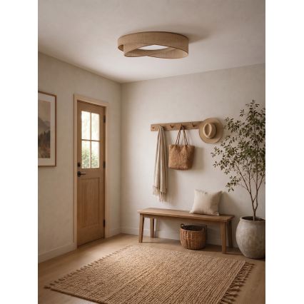 BRILAGI - Dimmbar takarmatur VELVET TWIST LED/36W/230V 3000-6000K Ø 65 cm Wi-Fi Tuya Beacon beige + fjärrkontroll
