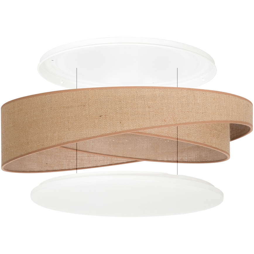 BRILAGI - Dimmbar takarmatur VELVET TWIST LED/36W/230V 3000-6000K Ø 65 cm Wi-Fi Tuya Beacon beige + fjärrkontroll