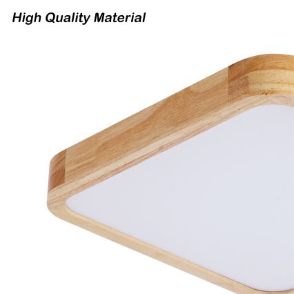 BRILAGI - Dimbart LED-takarmatur WOODLINE SQUARE LED/48W/230V 3000-6000K ek 40x40 cm + fjärrkontroll