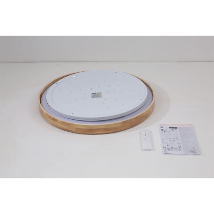 Brilagi - Dimbart LED-takarmatur WOODROUND LED/40W/230V 3000-6000K Ø 60 cm trä CRI 90 + fjärrkontroll