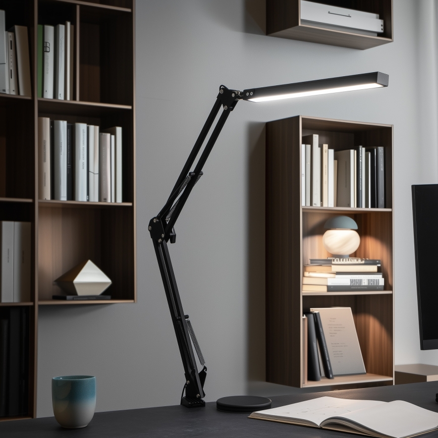 BRILAGI - Dimmbar LED-bordslampa 2-i-1 USB VARIO LED/14W/5V 3000-6000K svart