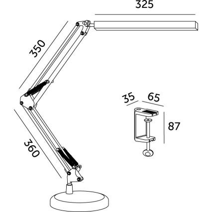 BRILAGI - Dimmbar LED-bordslampa 2-i-1 USB VARIO LED/14W/5V 3000-6000K svart