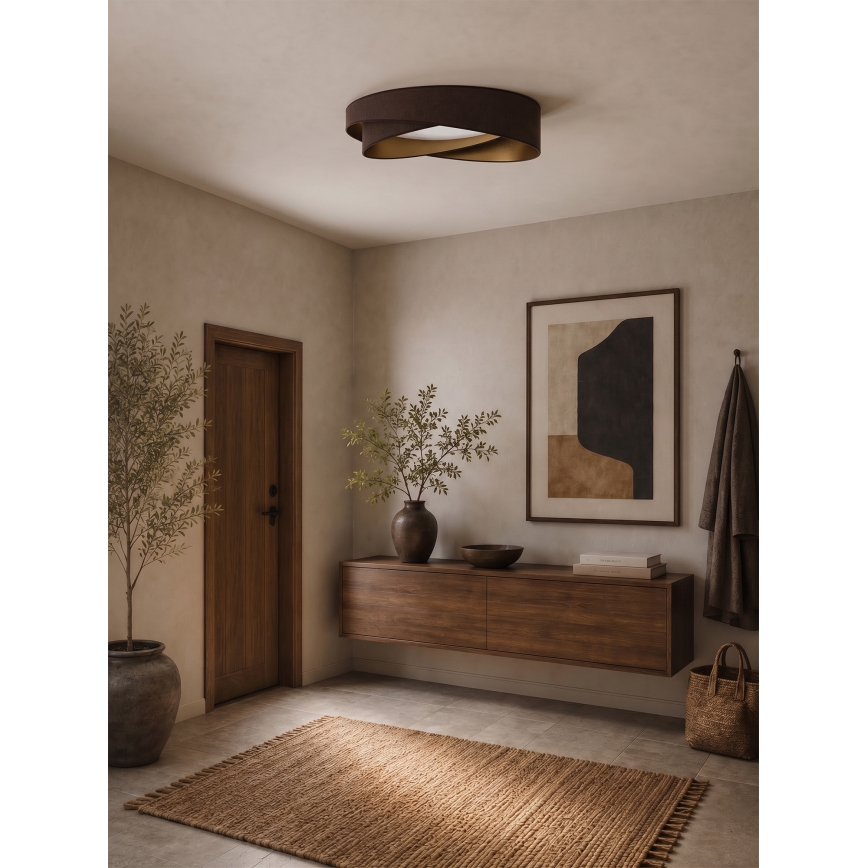 BRILAGI - Dimbart LED-taklampa VELVET TWIST LED/36W/230V 3000-6000K pr. 65 cm Wi-Fi Tuya Beacon brun/guld + fjärrkontroll