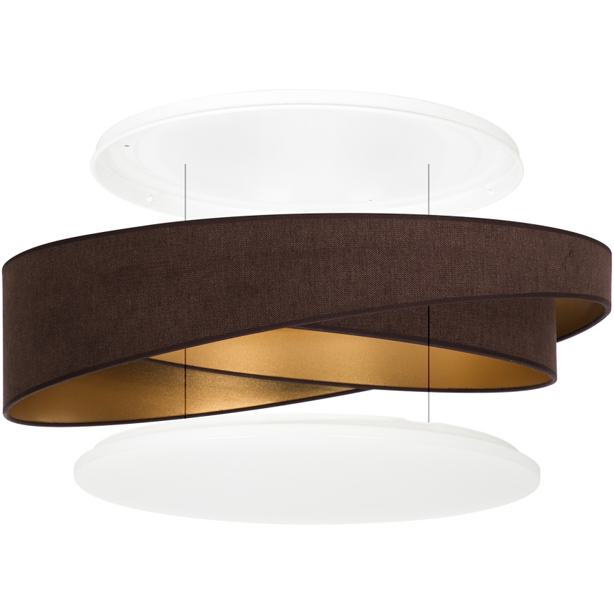 BRILAGI - Dimbart LED-taklampa VELVET TWIST LED/36W/230V 3000-6000K pr. 65 cm Wi-Fi Tuya Beacon brun/guld + fjärrkontroll