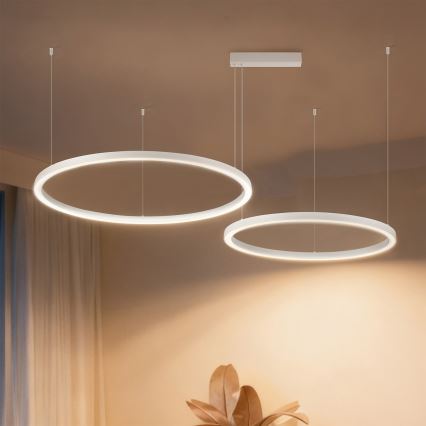 Brilagi - LED-dimbar pendellampa på vajer PORTOFINO LED/98W/230V 3000-6000K vit + fjärrkontroll