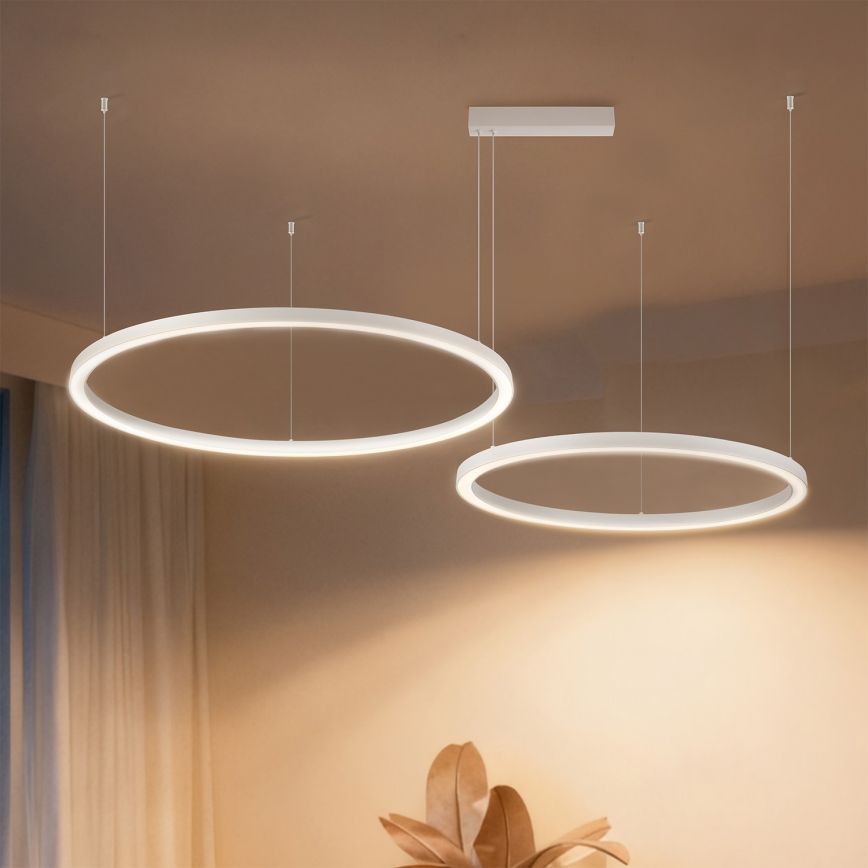 Brilagi - LED-dimbar pendellampa på vajer PORTOFINO LED/98W/230V 3000-6000K vit + fjärrkontroll