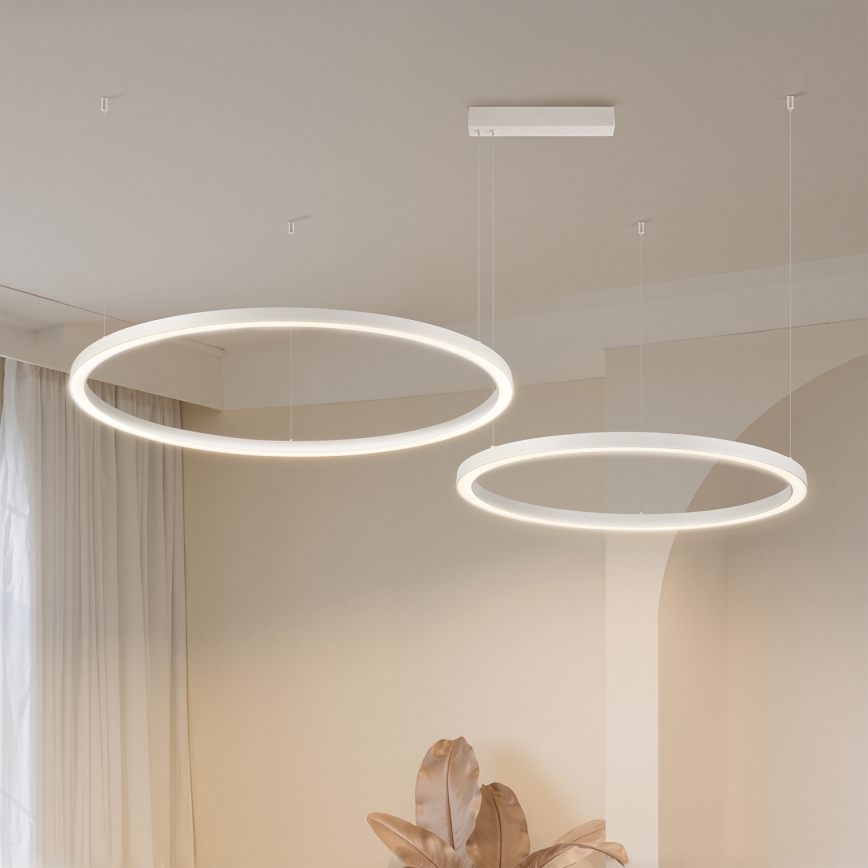 Brilagi - LED-dimbar pendellampa på vajer PORTOFINO LED/98W/230V 3000-6000K vit + fjärrkontroll