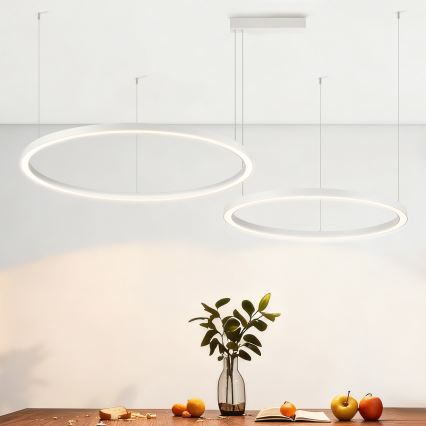 Brilagi - LED-dimbar pendellampa på vajer PORTOFINO LED/98W/230V 3000-6000K vit + fjärrkontroll