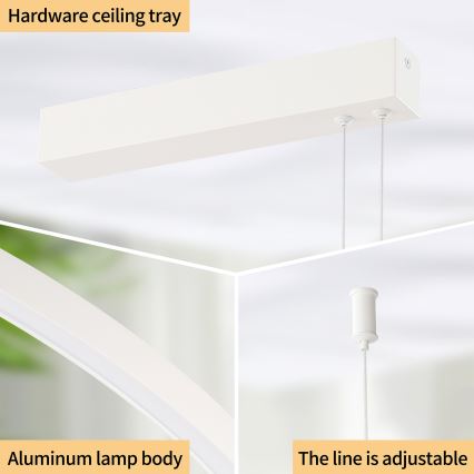 Brilagi - LED-dimbar pendellampa på vajer PORTOFINO LED/98W/230V 3000-6000K vit + fjärrkontroll