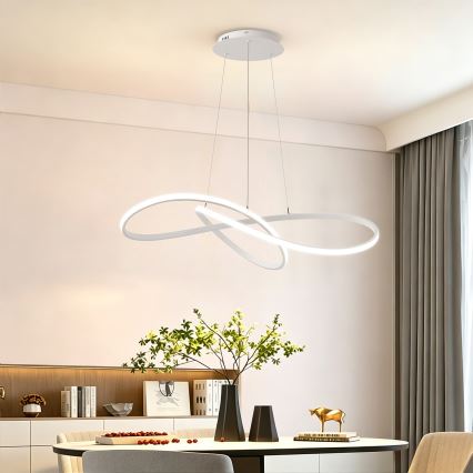 BRILAGI - INFINITY LED dimbar taklampa på vajer LED/80W/230V 3000-6000K 80x80 cm vit + fjärrkontroll